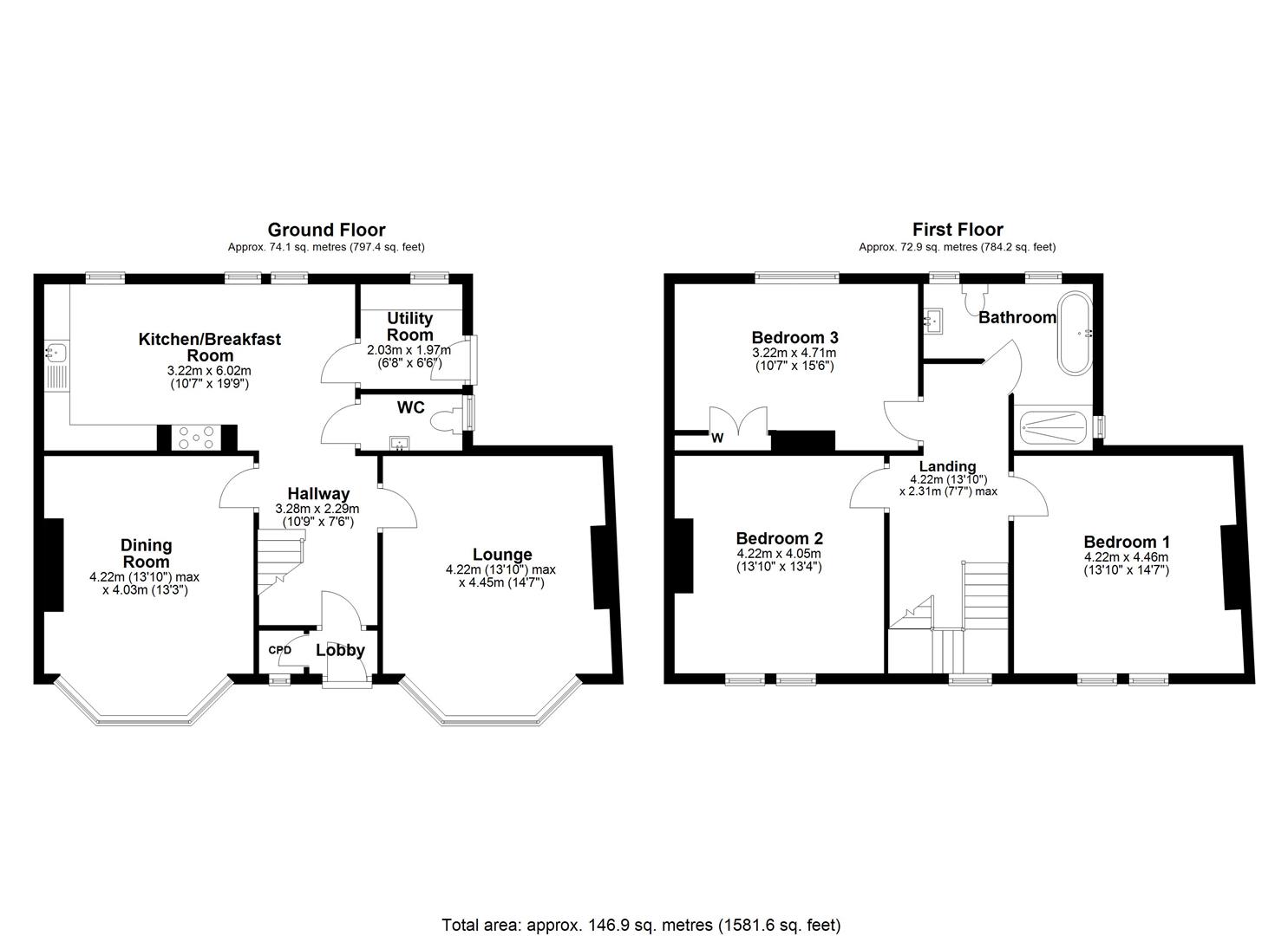 Floorplan.Kings Road, Whitley Bay